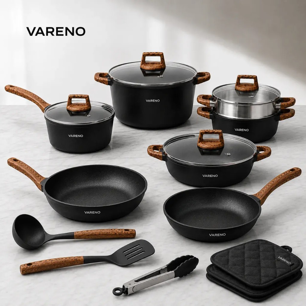 Set di pentole VARENO in acciaio inox